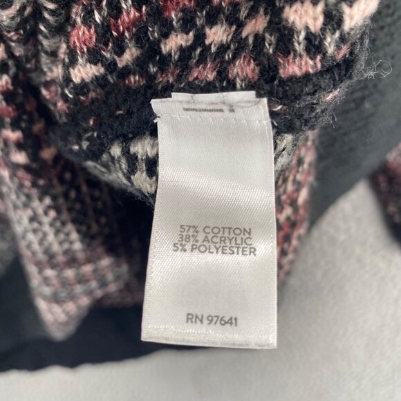 J Jill Sweater Womens One Size Black Multi Pure Jill Oversized Cowl Neck Slouchy - Picture 6 of 10